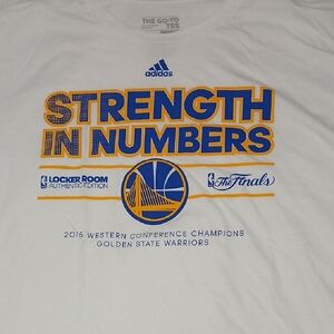 Adidas White and Blue Graphic Dress Shirt